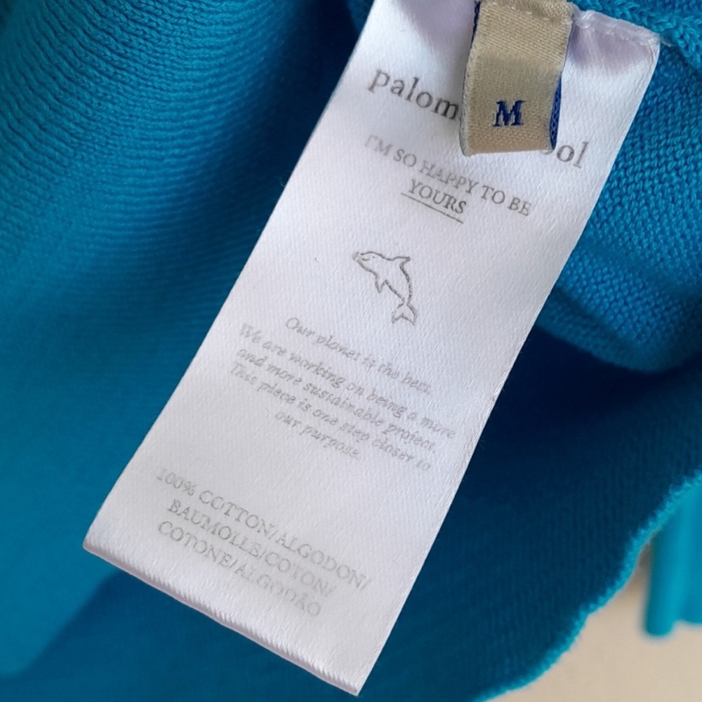 Paloma Wool Bright Turquoise Zip-Neck Pullover - Picture 5 of 10